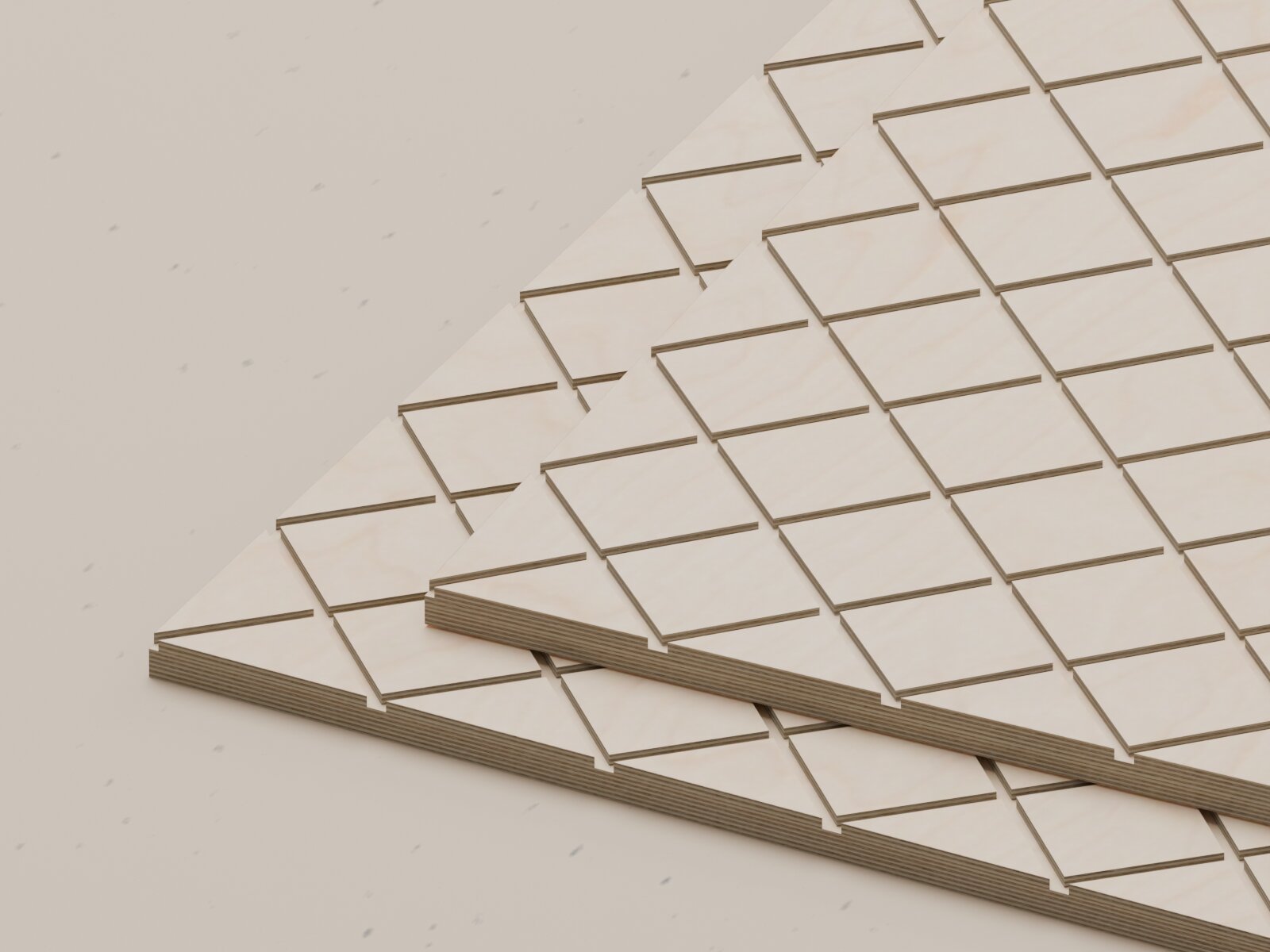 Diamond quilt in berken fineer