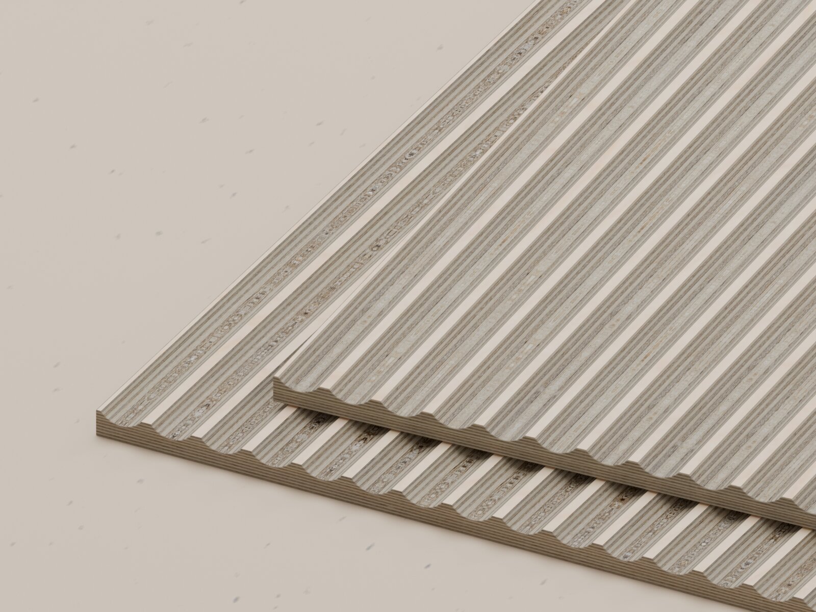 Fluted in berken fineer