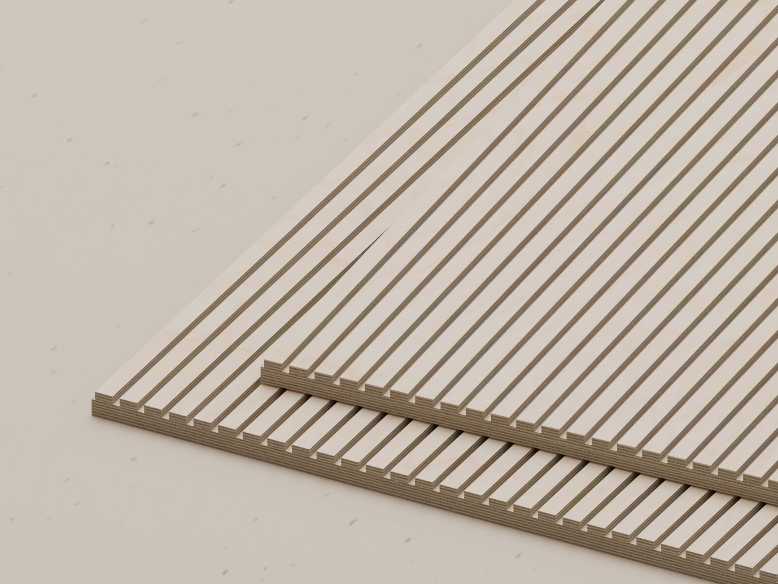 Ribbed in berken fineer